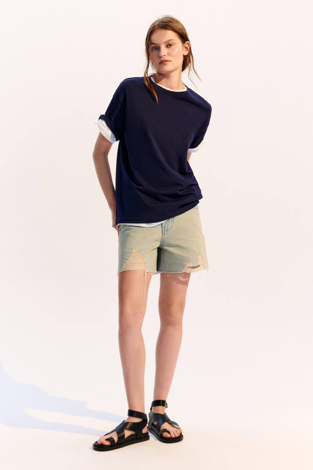 Футболка TBIG оверсайз базовая - цвет синий - 4