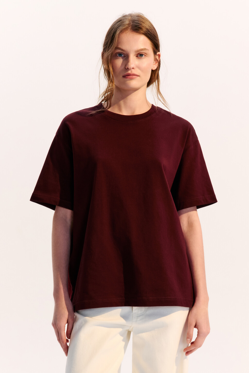 Футболка TBIG оверсайз базовая - цвет бордовый - 2