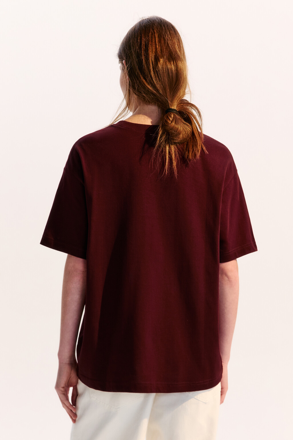 Футболка TBIG оверсайз базовая - цвет бордовый - 3