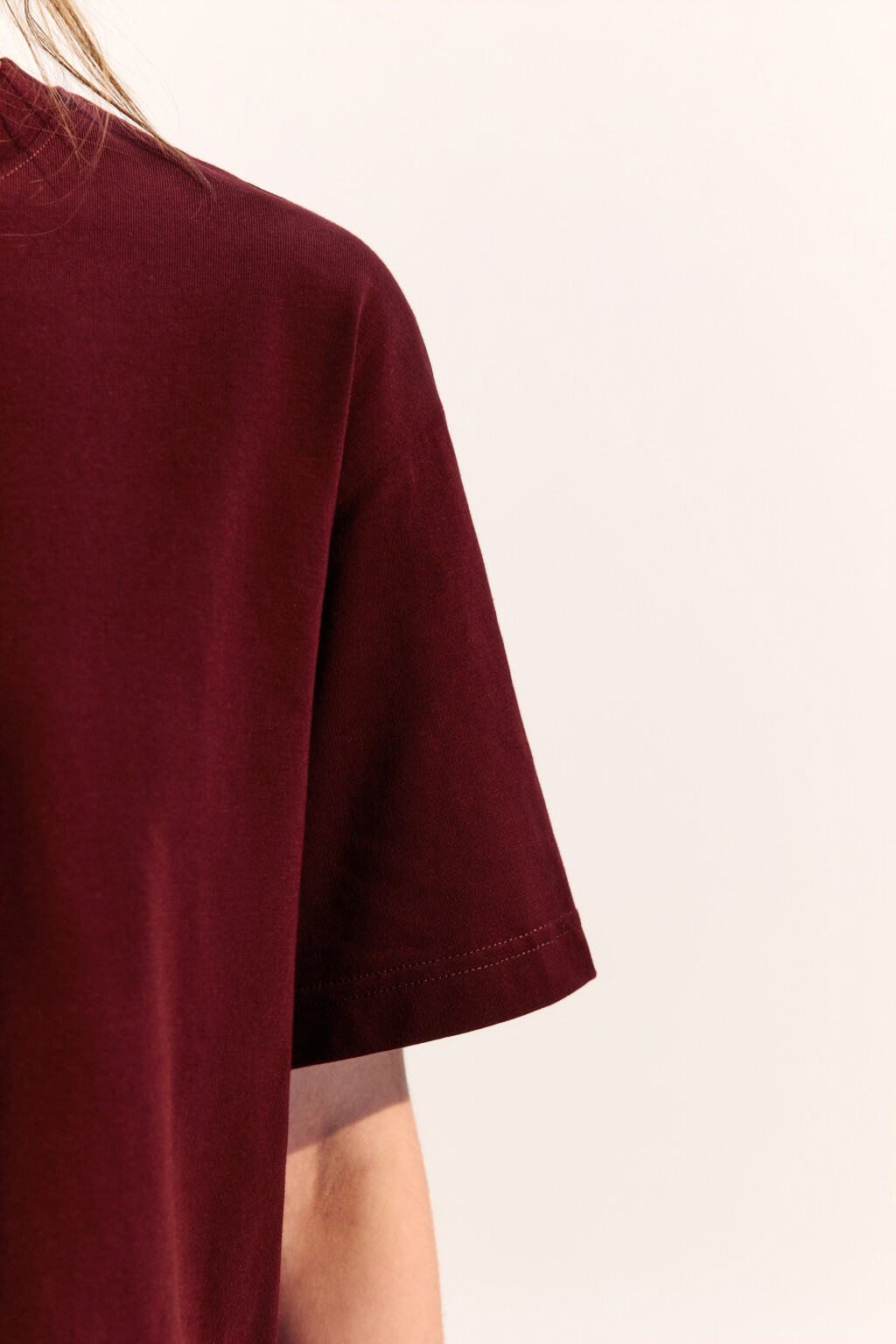 Футболка TBIG оверсайз базовая - цвет бордовый - 6