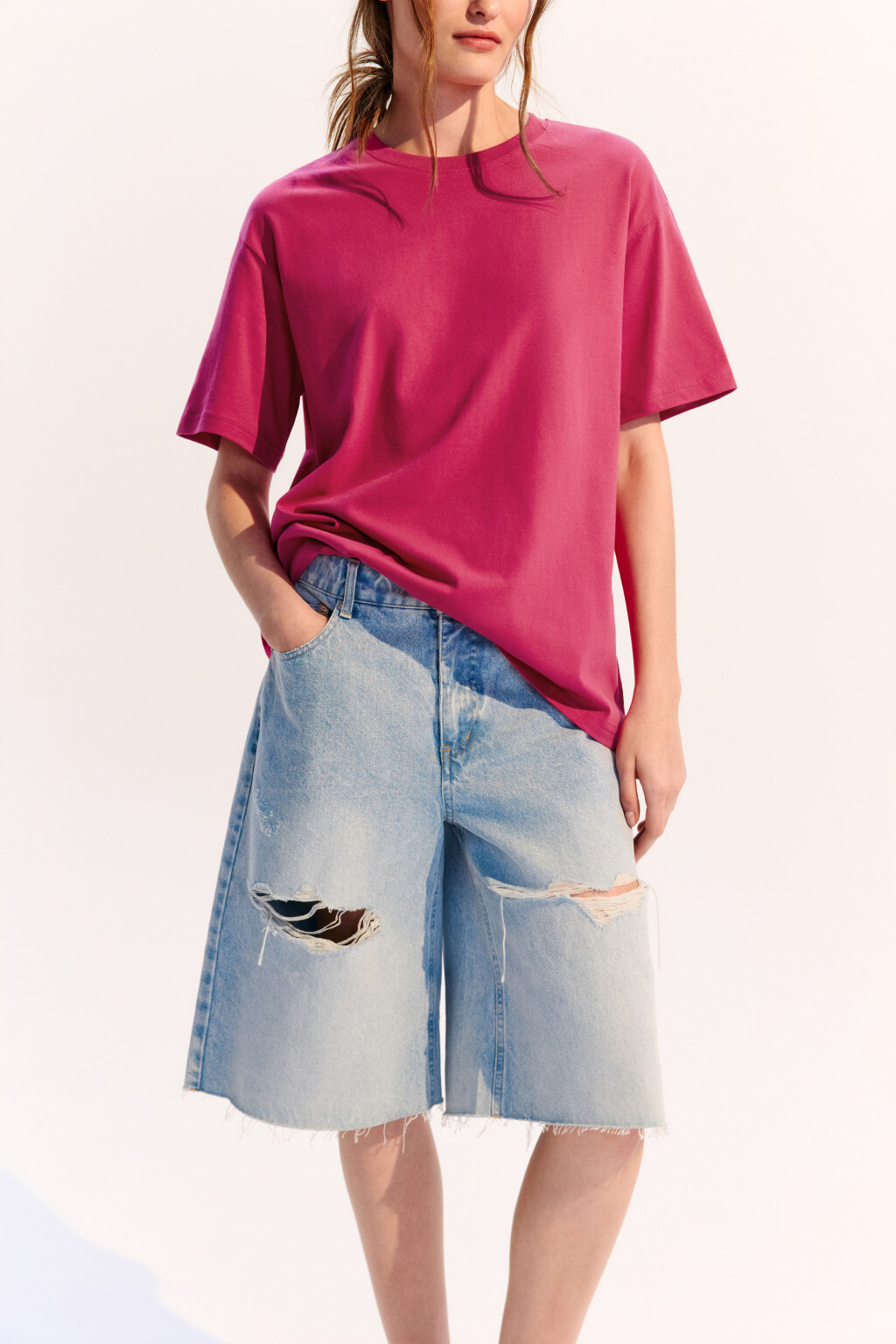 Футболка TBIG оверсайз базовая - цвет розовый - 1