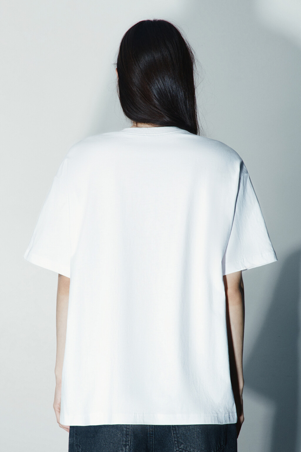 Футболка оверсайз базовая - цвет белый - 3