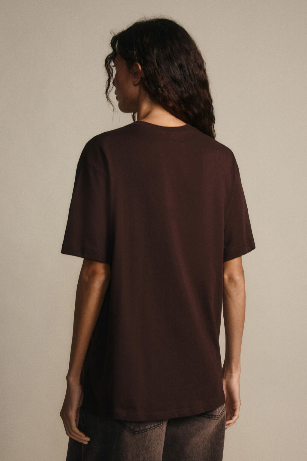 Футболка TBIG оверсайз базовая - цвет коричневый - 3