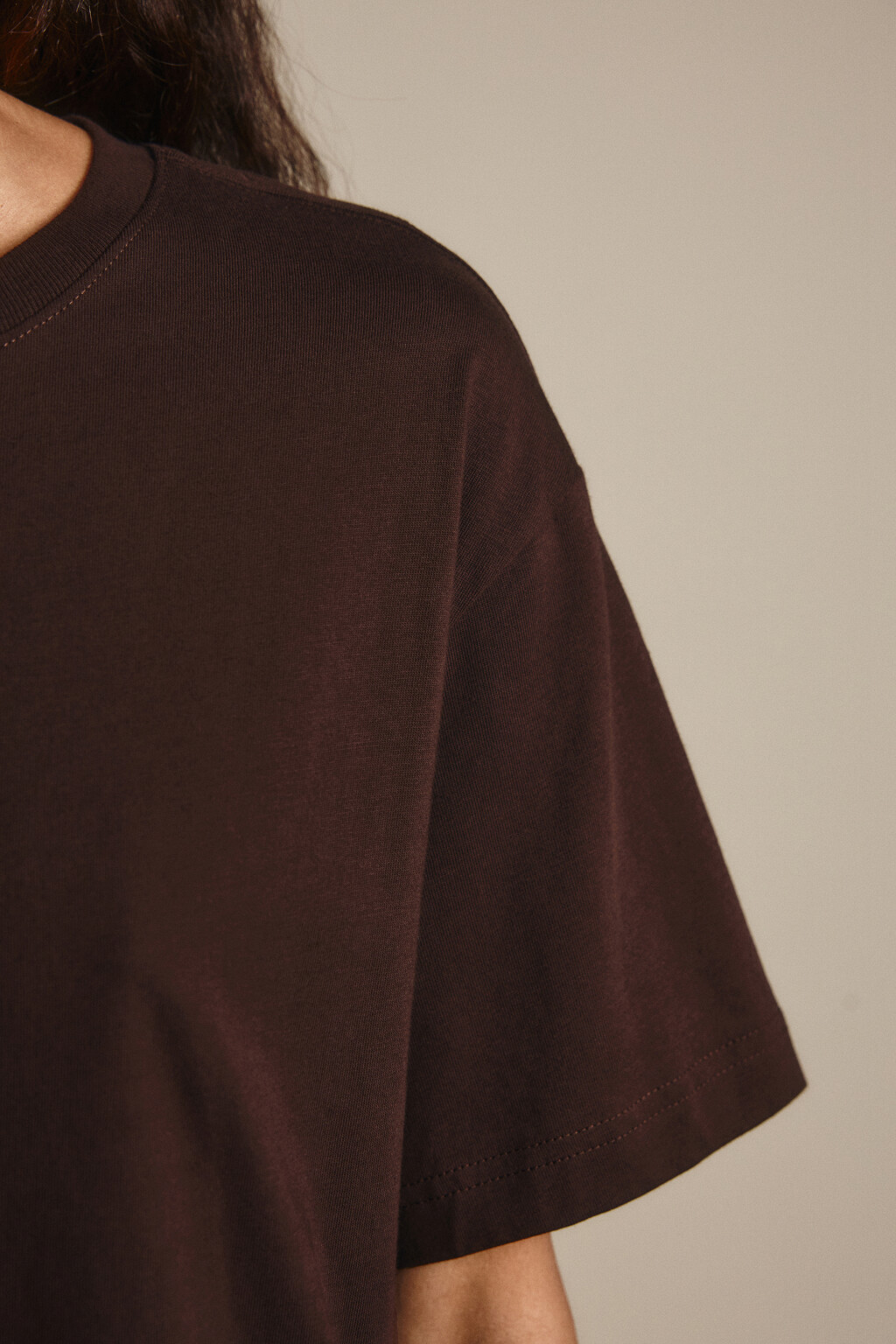 Футболка TBIG оверсайз базовая - цвет коричневый - 6