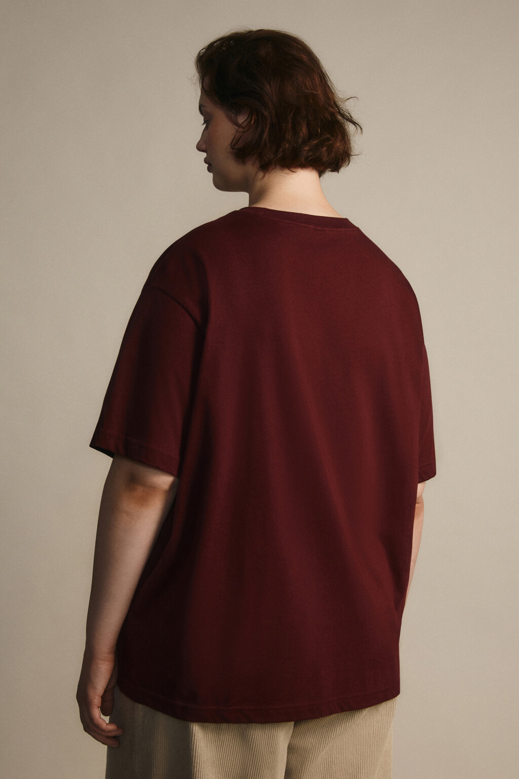 Футболка TBIG оверсайз базовая - цвет бордовый - 3