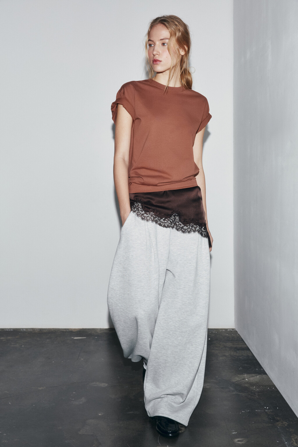 Футболка oversize базовая - цвет бежевый - 1