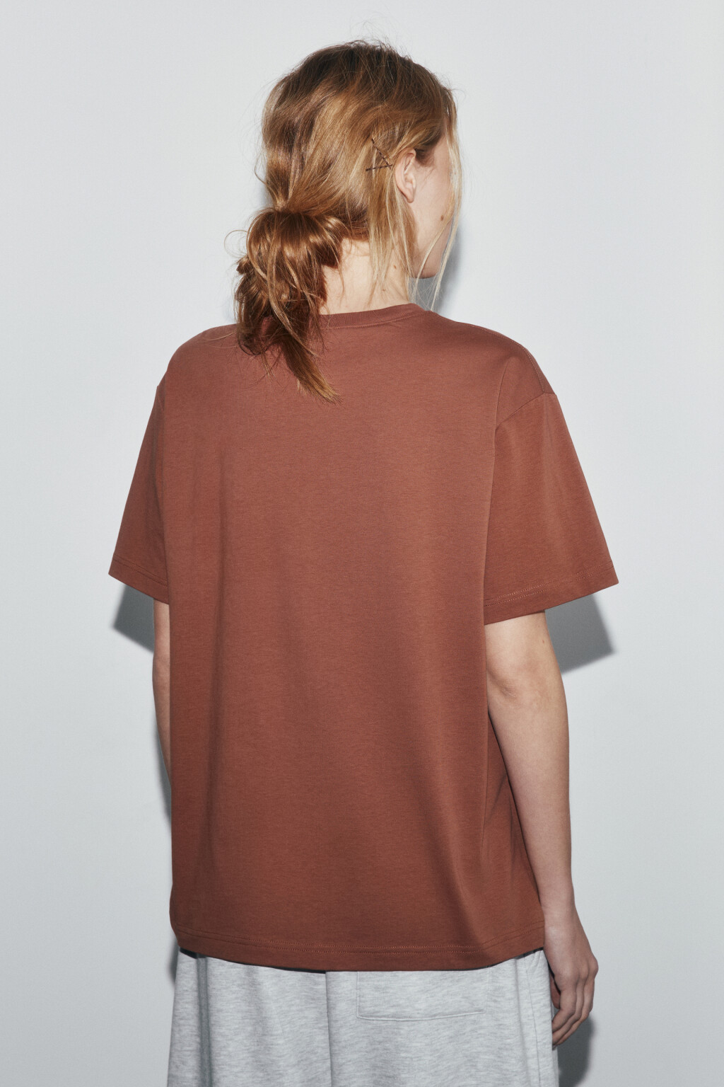 Футболка oversize базовая - цвет бежевый - 4