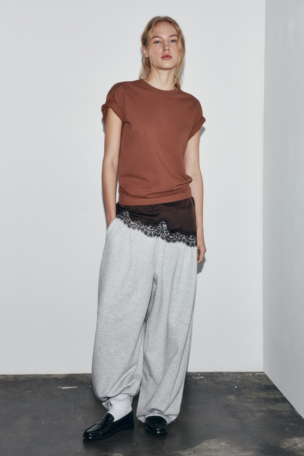 Футболка oversize базовая - цвет бежевый - 5