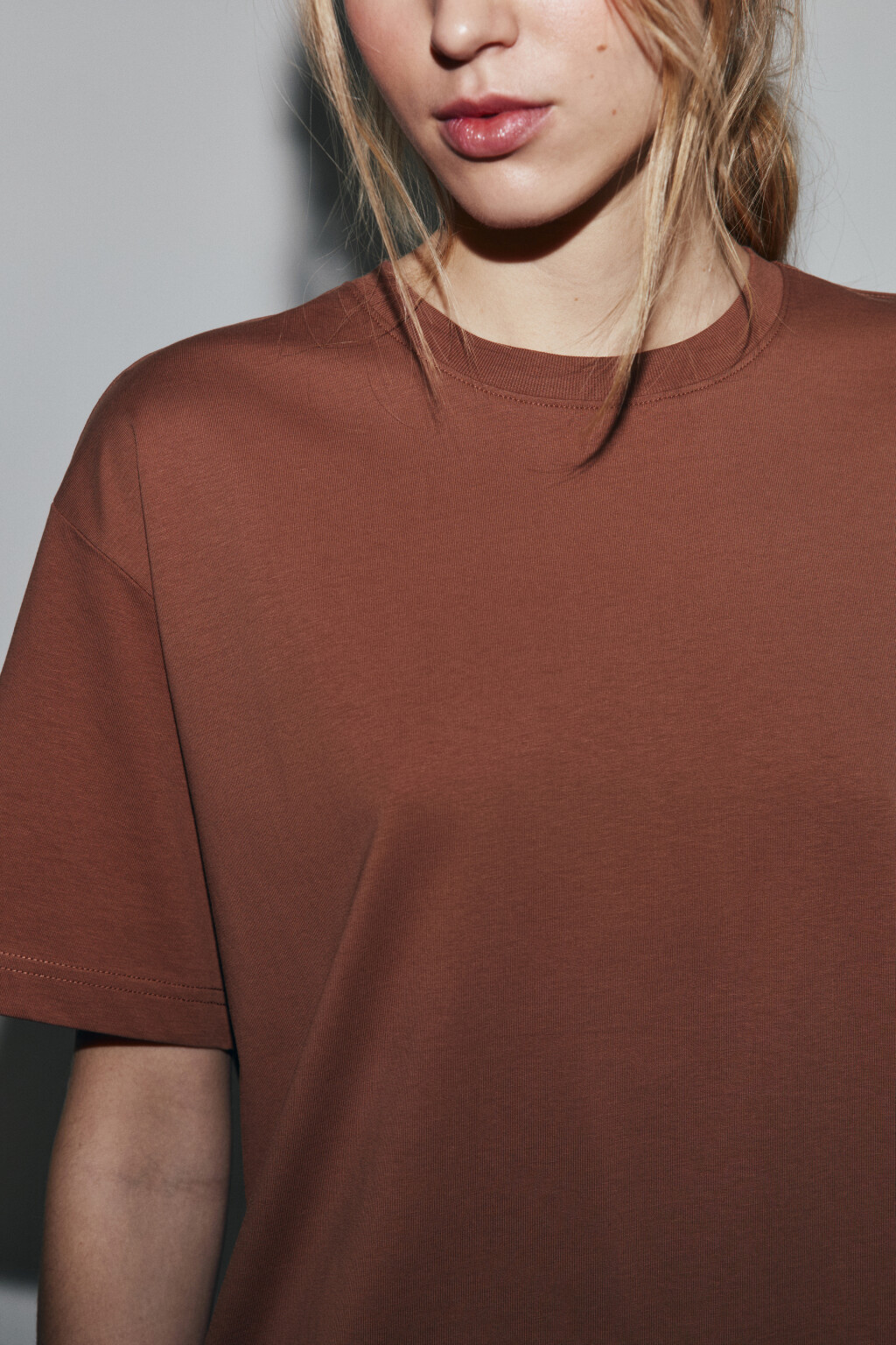 Футболка oversize базовая - цвет бежевый - 6