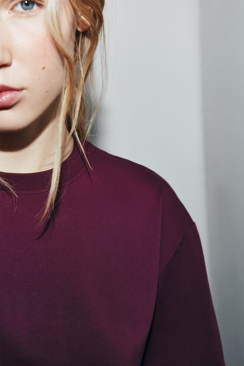 Футболка oversize базовая - цвет бордовый - 6