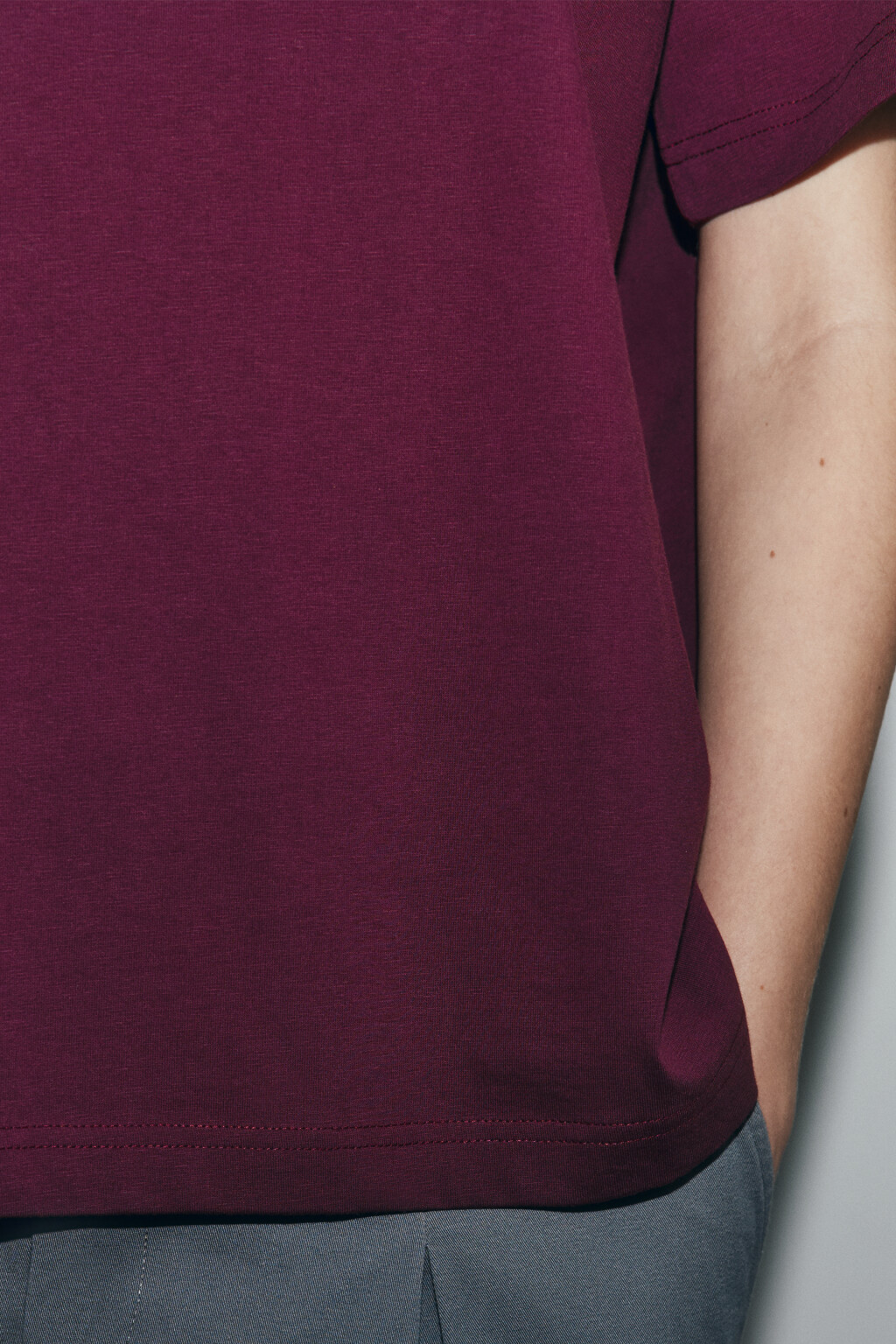 Футболка oversize базовая - цвет бордовый - 7