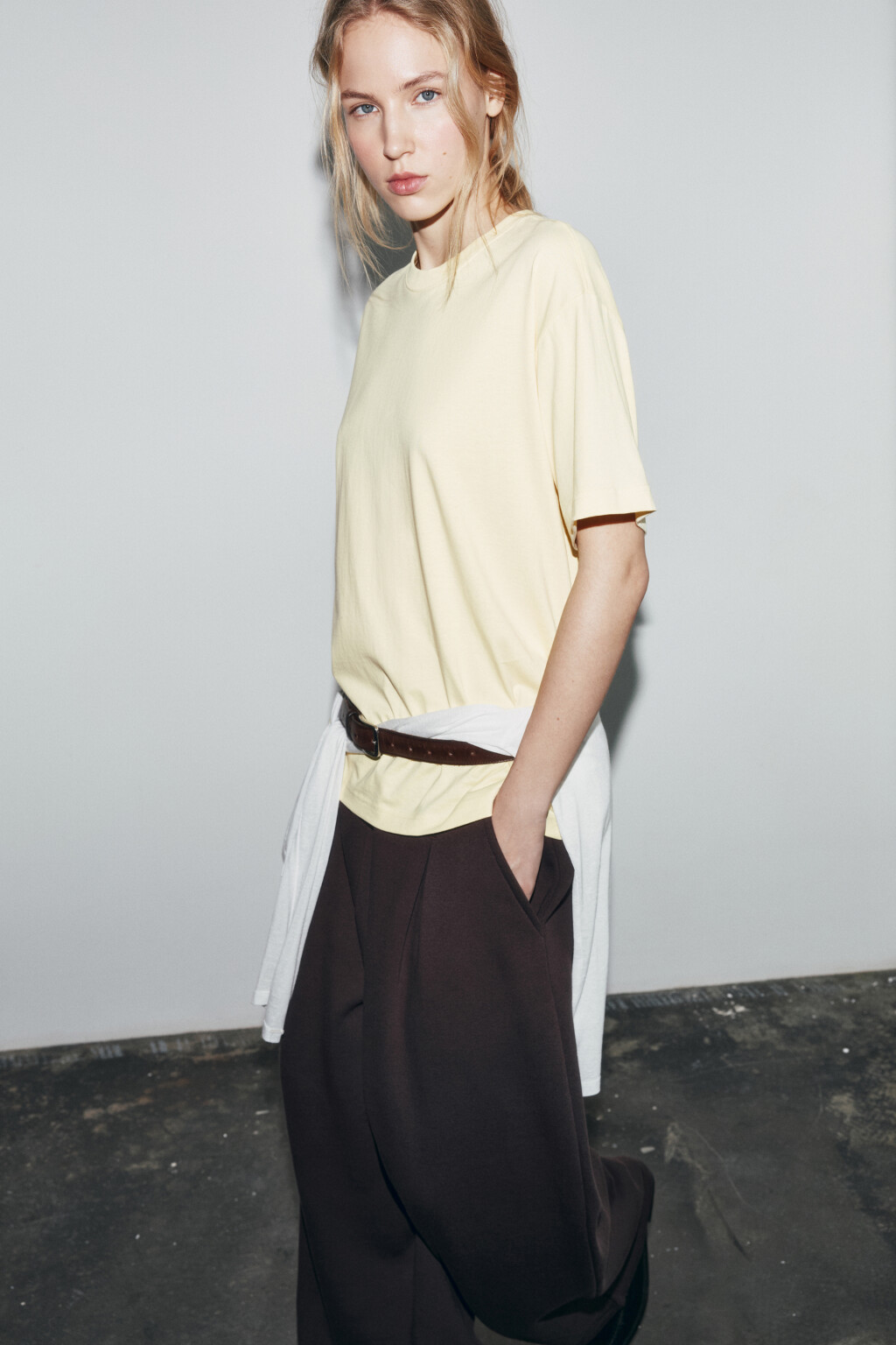 Футболка oversize базовая - цвет желтый - 2