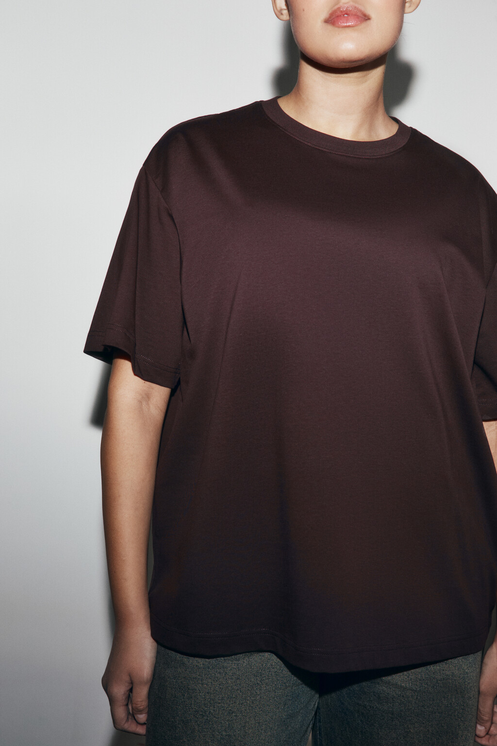 Футболка оверсайз базовая - цвет коричневый - 6