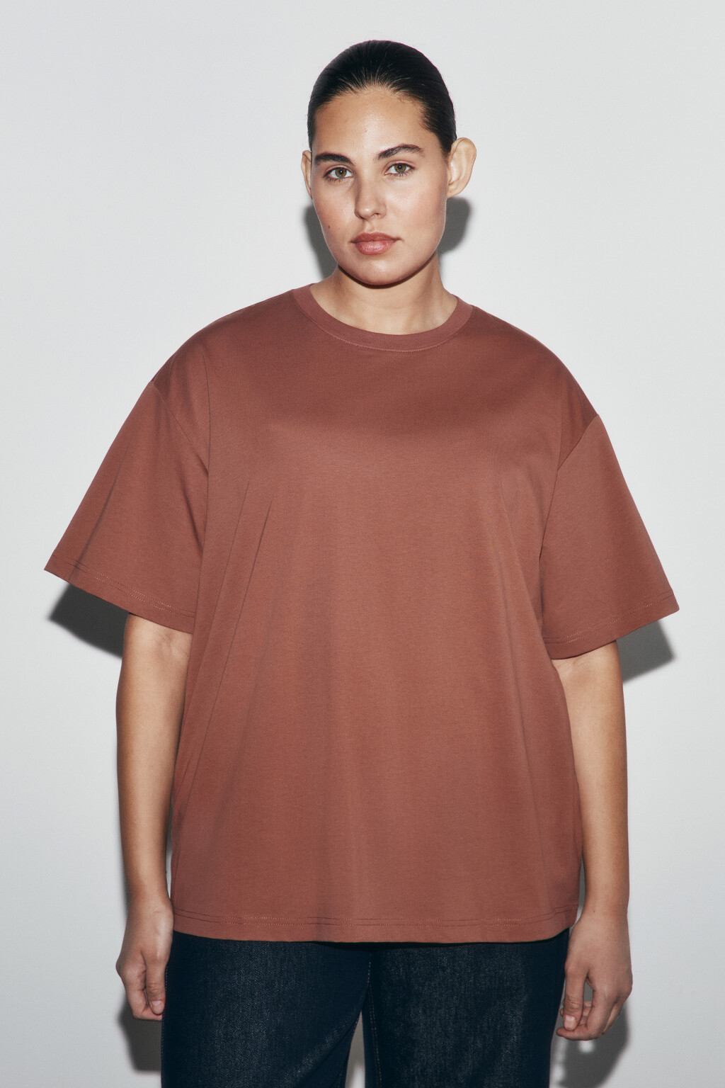 Футболка оверсайз базовая - цвет бежевый - 2