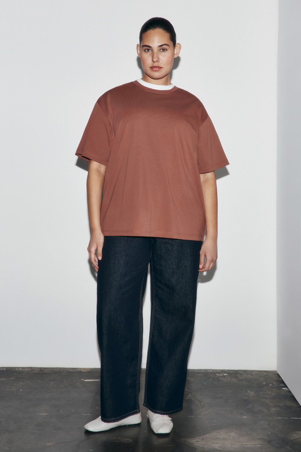 Футболка оверсайз базовая - цвет бежевый - 4