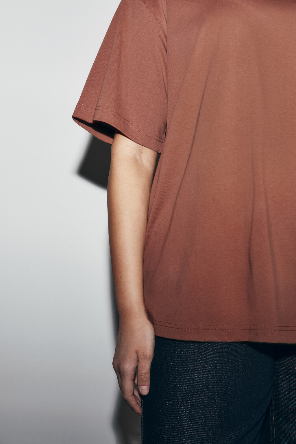 Футболка оверсайз базовая - цвет бежевый - 6