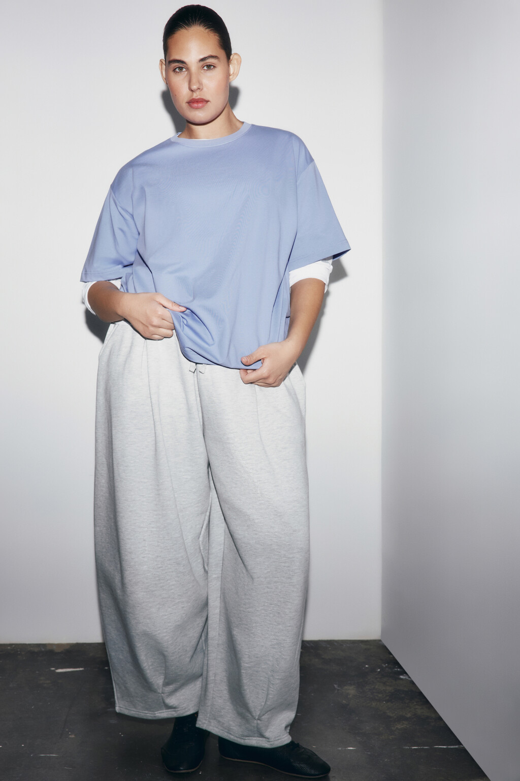 Футболка оверсайз базовая - цвет голубой - 1