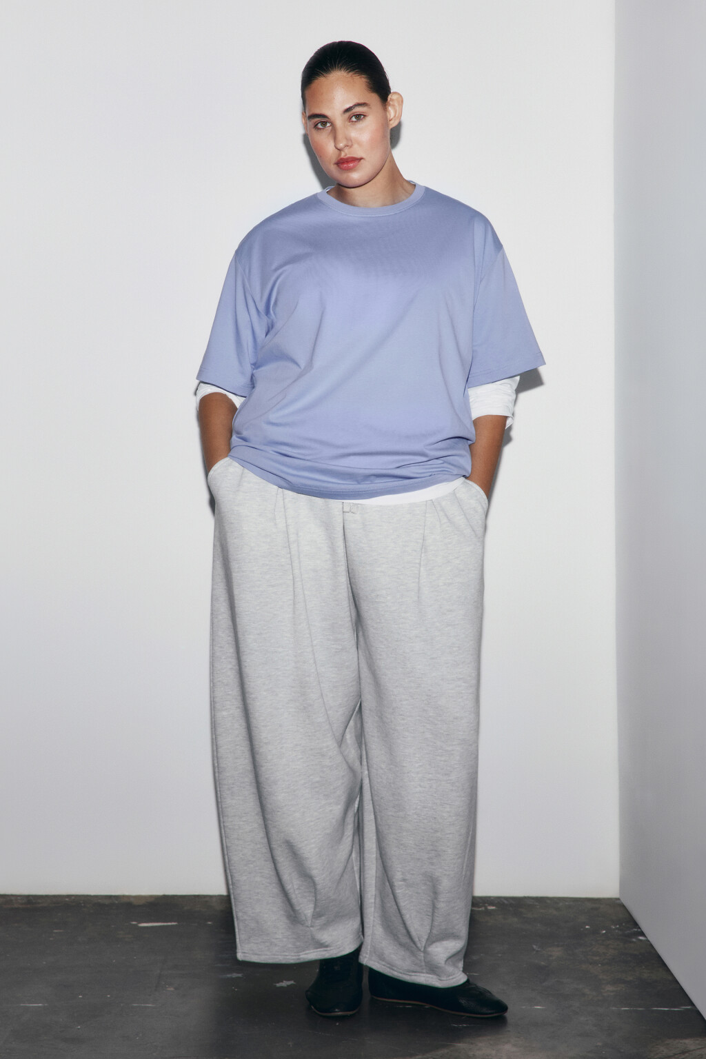 Футболка оверсайз базовая - цвет голубой - 4