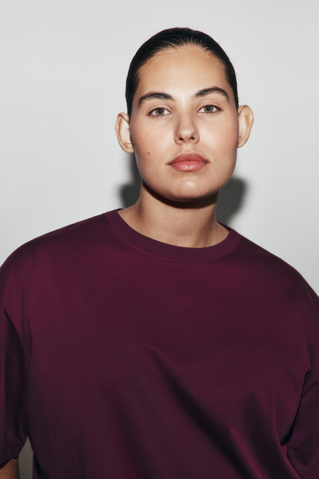 Футболка оверсайз базовая - цвет бордовый - 5