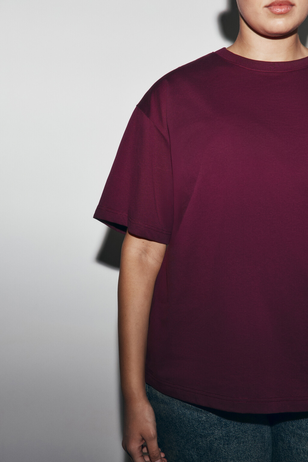 Футболка оверсайз базовая - цвет бордовый - 6