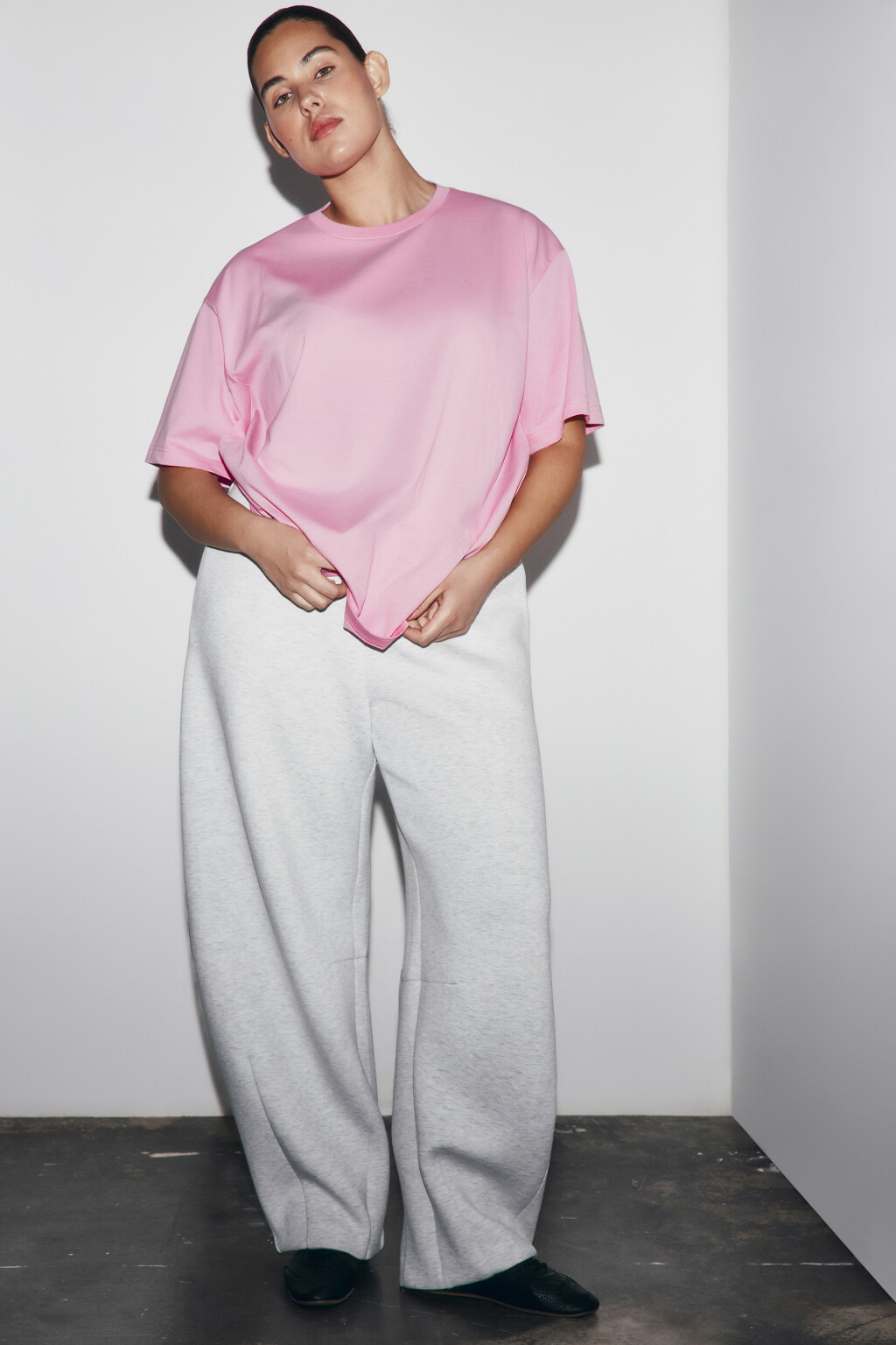 Футболка оверсайз базовая - цвет розовый - 2