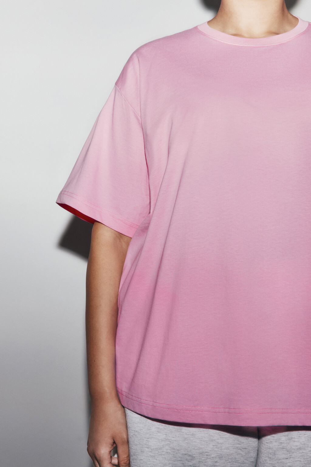 Футболка оверсайз базовая - цвет розовый - 7