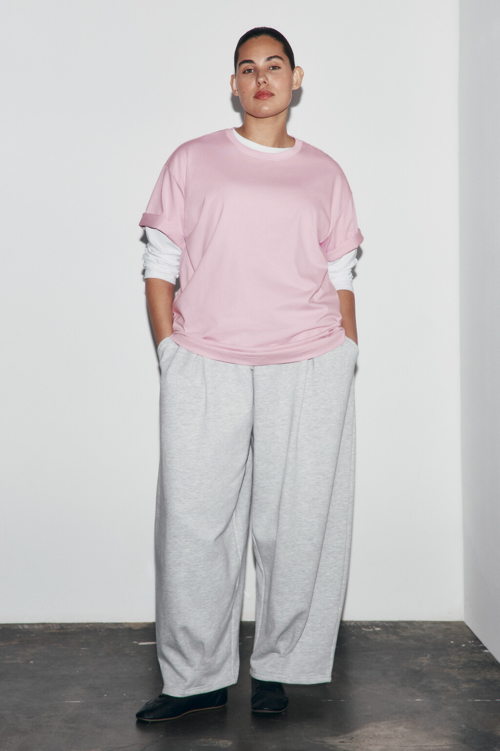 Футболка оверсайз базовая - цвет розовый - 5