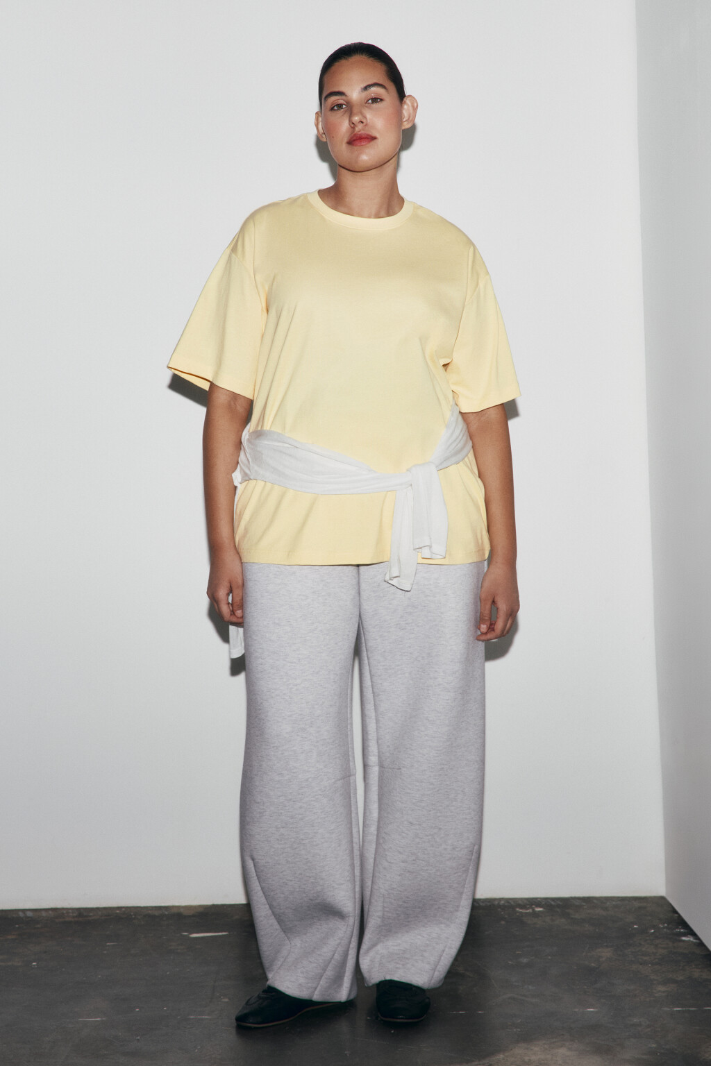 Футболка оверсайз базовая - цвет желтый - 4