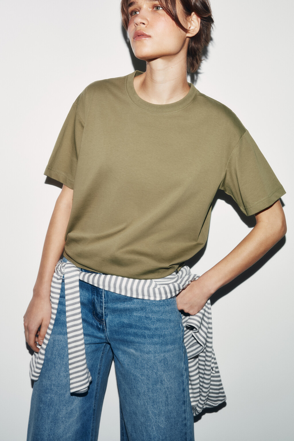 Футболка оверсайз базовая - цвет зеленый - 1