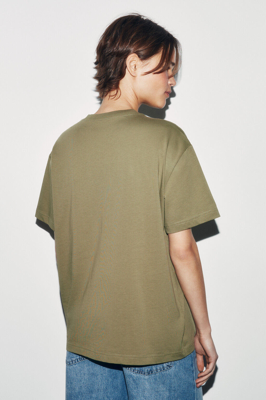 Футболка оверсайз базовая - цвет зеленый - 3