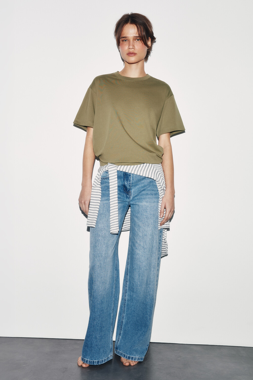 Футболка оверсайз базовая - цвет зеленый - 4