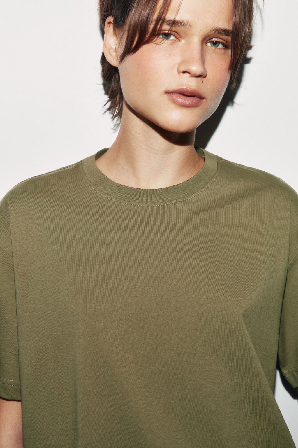 Футболка оверсайз базовая - цвет зеленый - 5