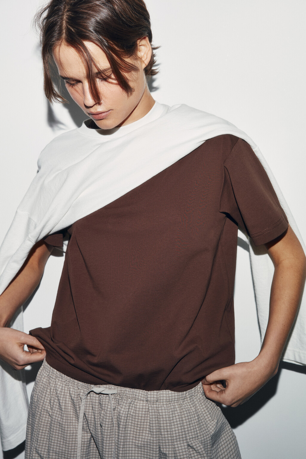 Футболка оверсайз базовая - цвет коричневый - 1