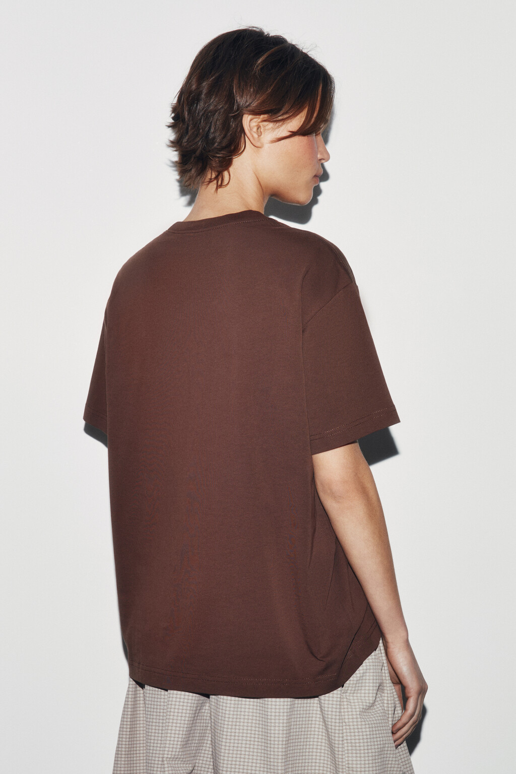 Футболка оверсайз базовая - цвет коричневый - 3