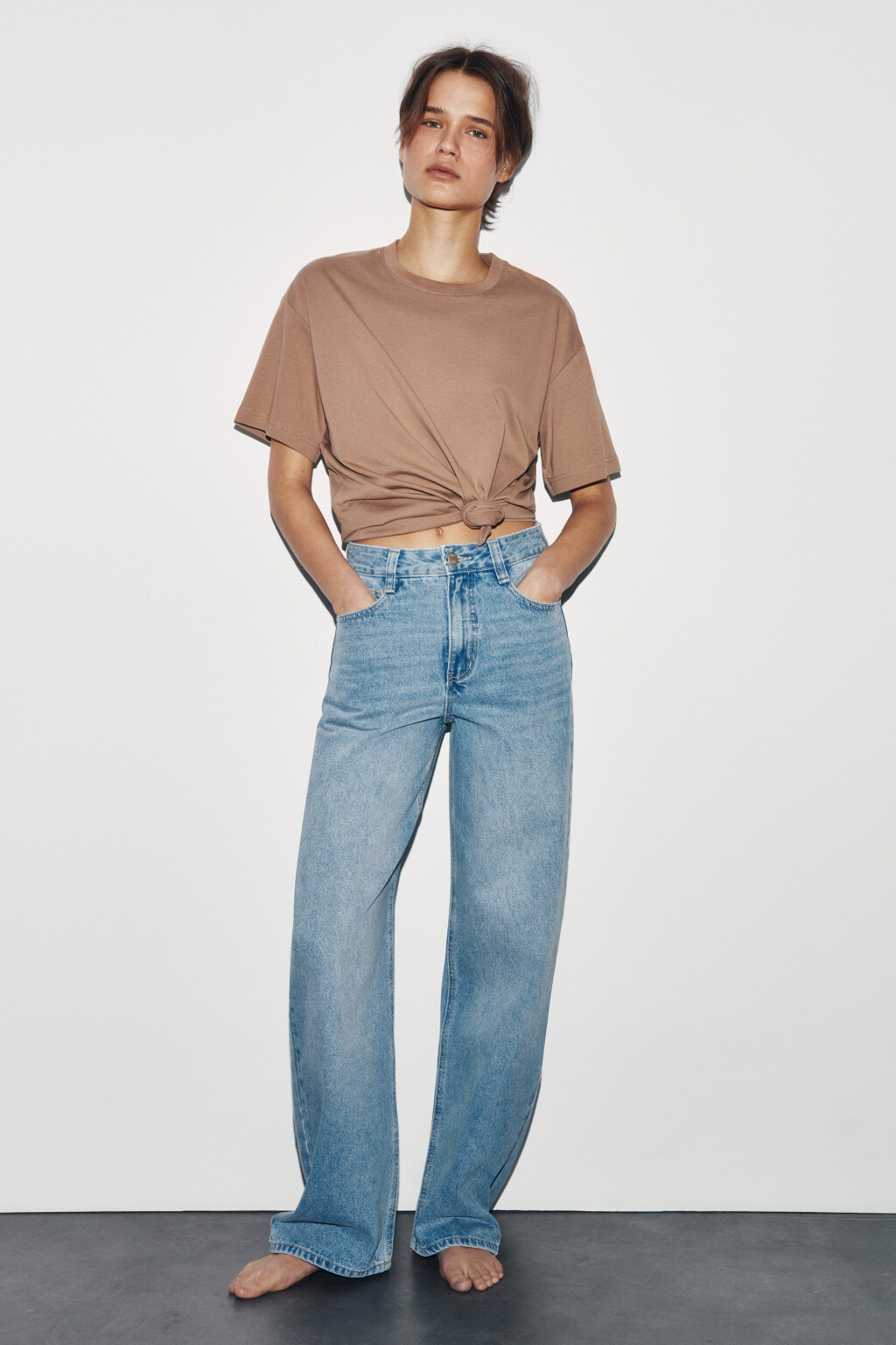 Футболка оверсайз базовая - цвет бежевый - 4