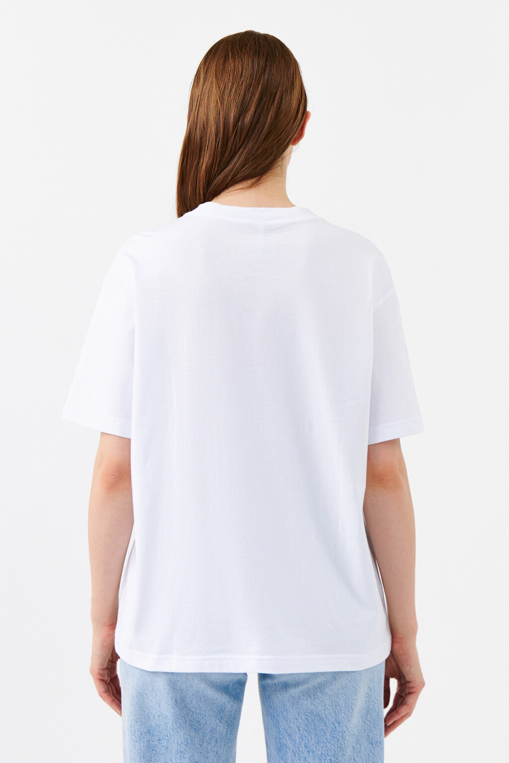 Футболка oversize базовая - цвет белый - 3
