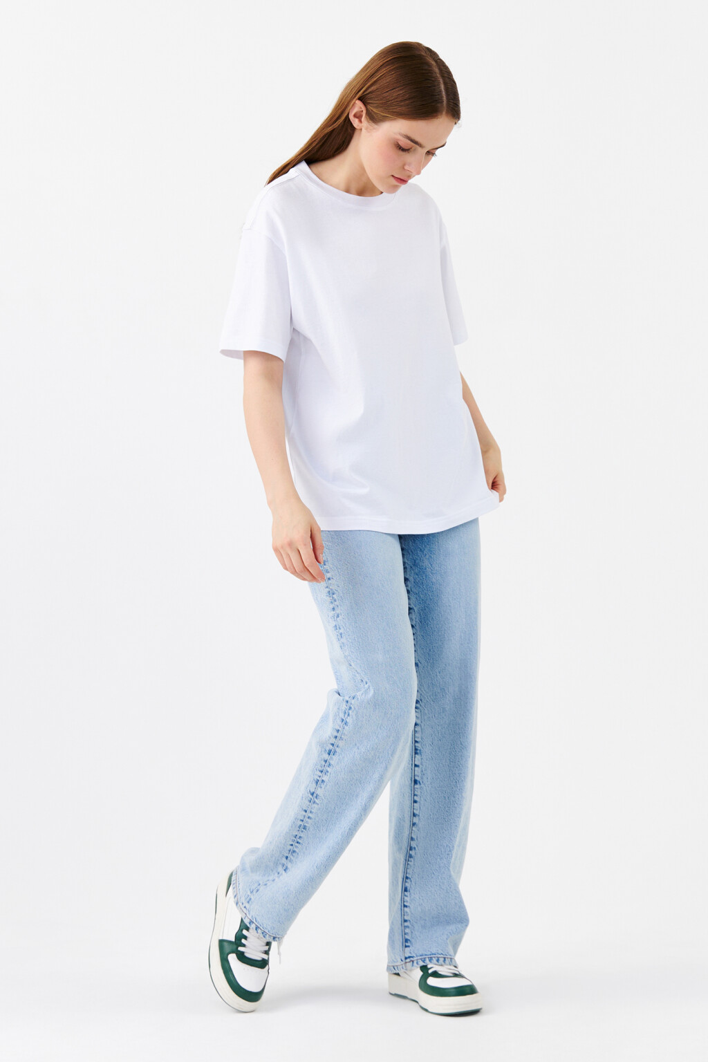 Футболка oversize базовая - цвет белый - 4