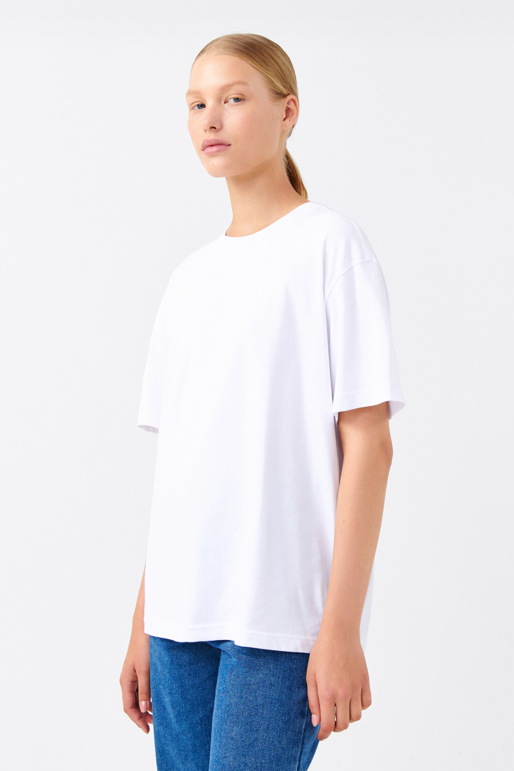 Футболка TBIG оверсайз базовая - цвет белый - 2