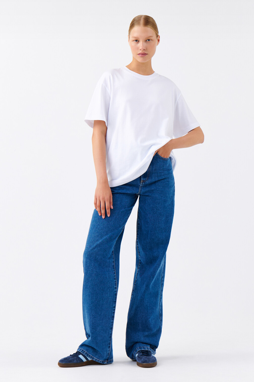 Футболка TBIG оверсайз базовая - цвет белый - 4