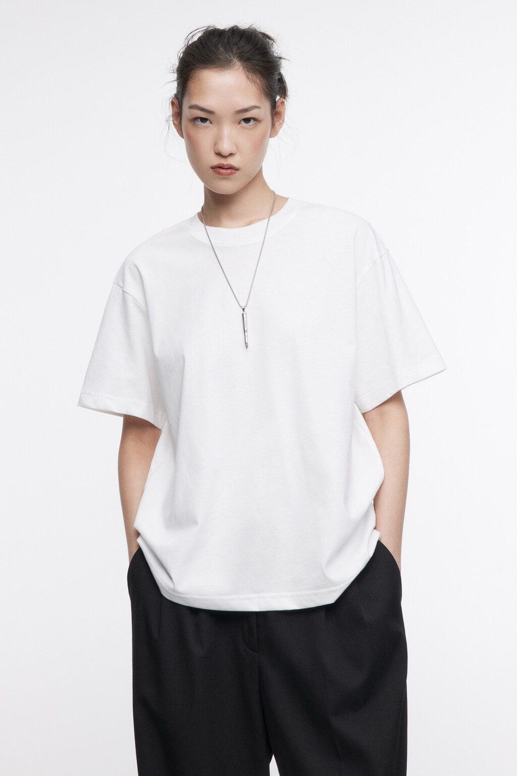 Футболка TBIG оверсайз базовая - цвет белый - 1