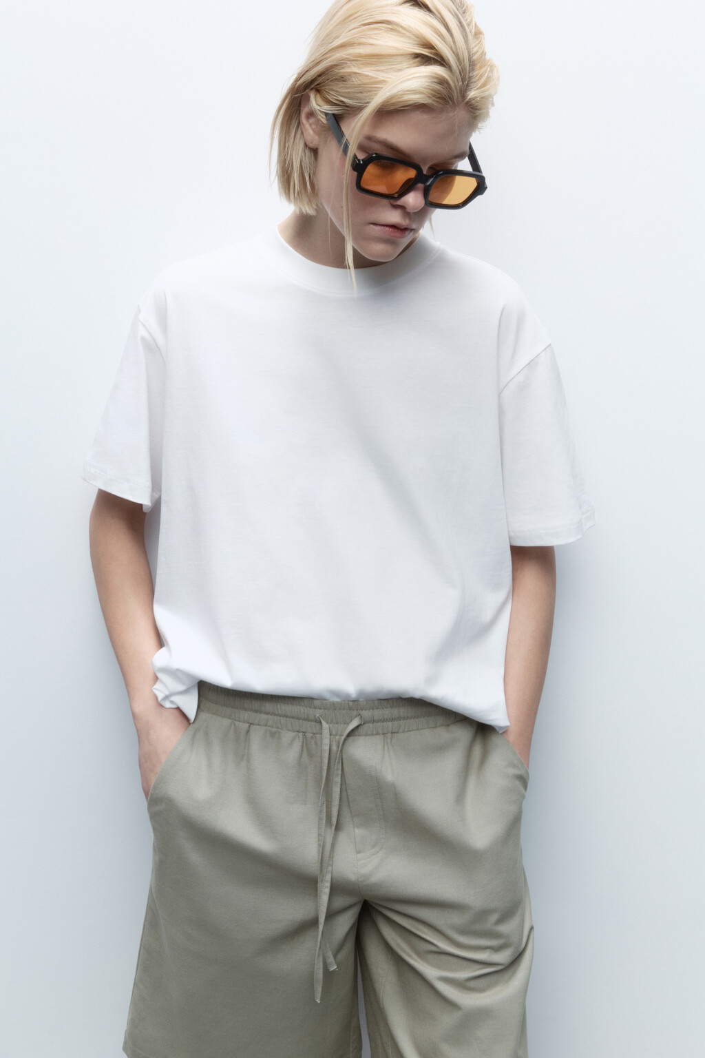 Футболка oversize хлопковая базовая - цвет белый - 1