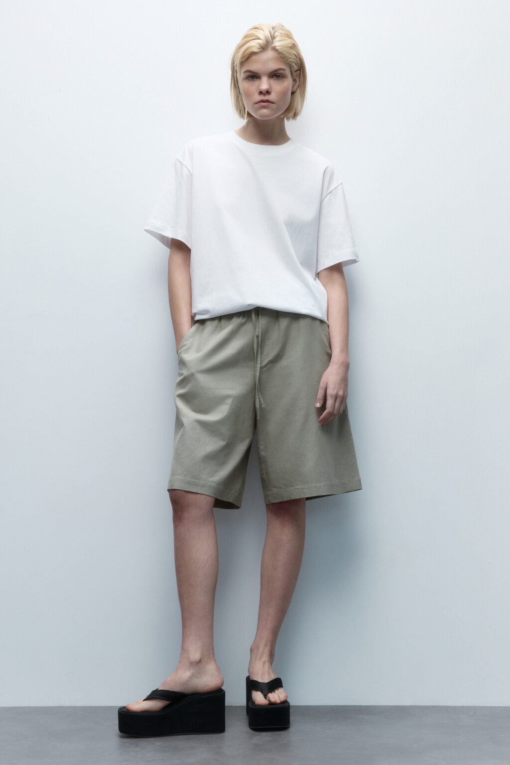 Футболка oversize хлопковая базовая - цвет белый - 5