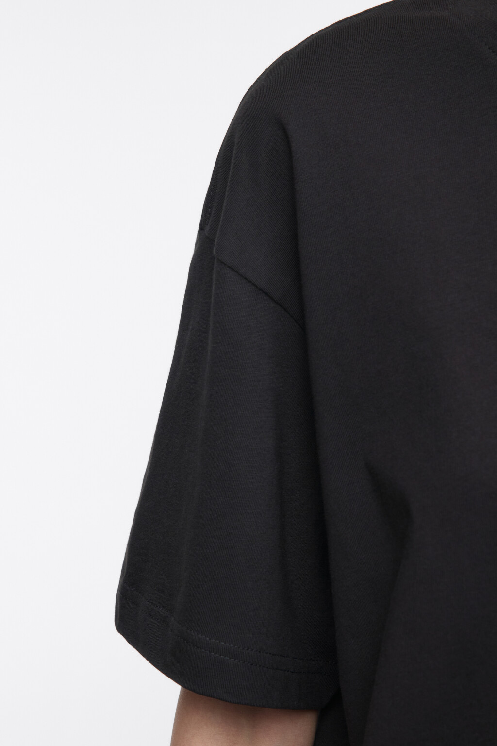 Футболка oversize хлопковая базовая - цвет черный - 6