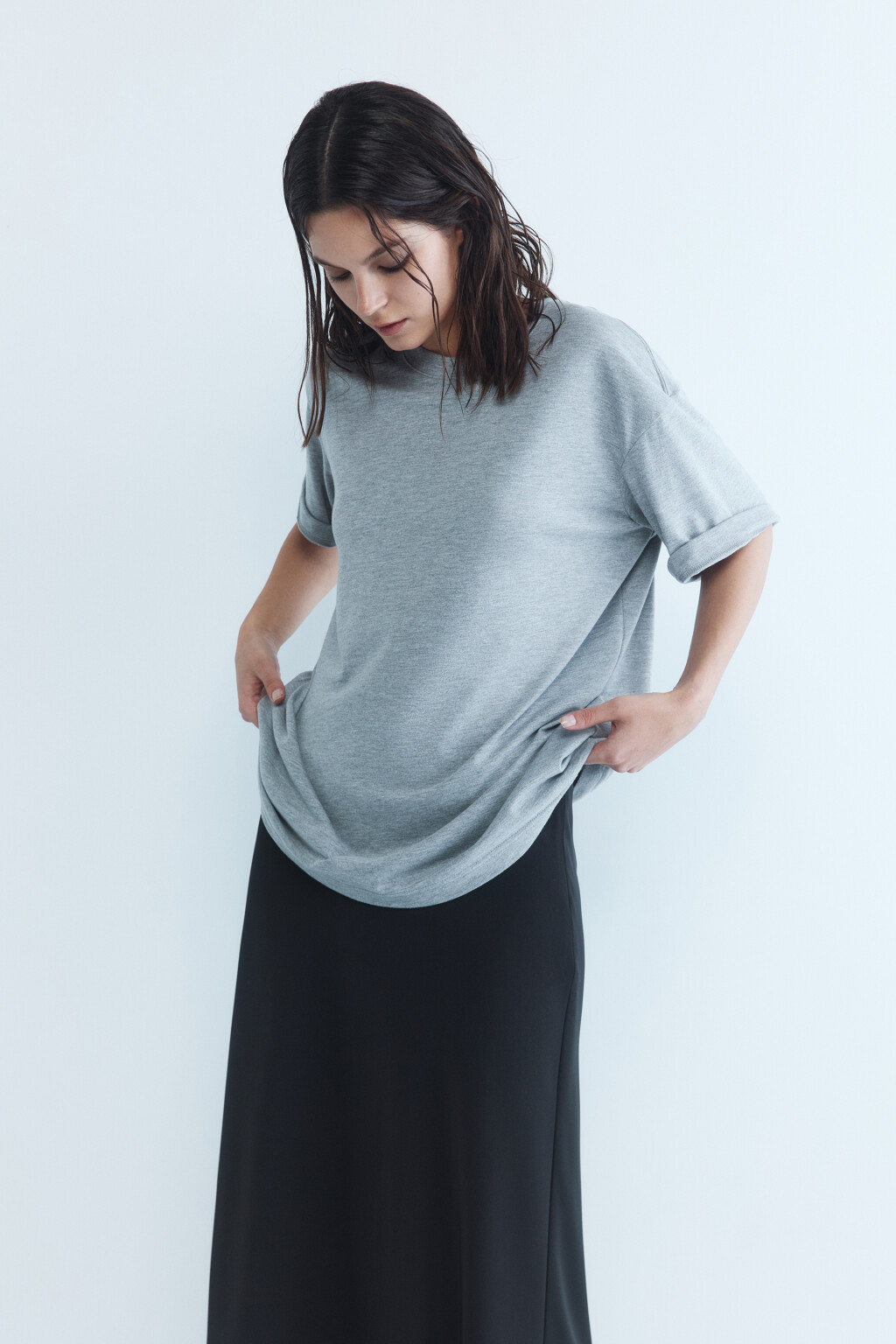 Футболка TBIG оверсайз базовая - цвет серый - 1