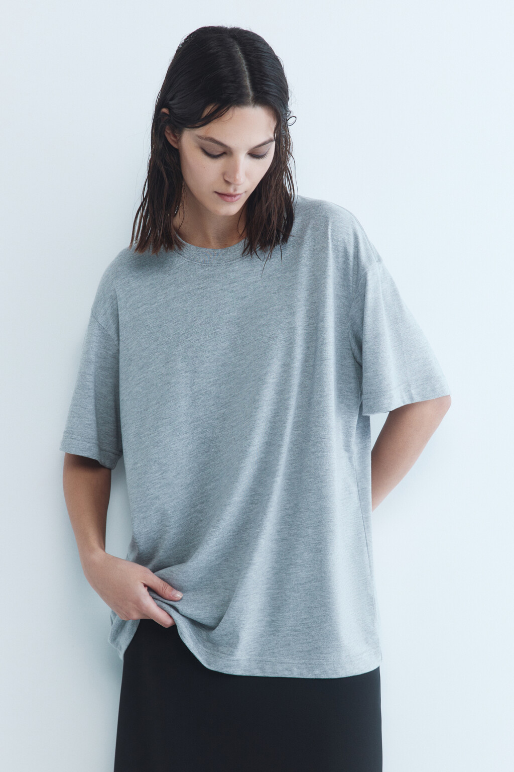 Футболка TBIG оверсайз базовая - цвет серый - 2