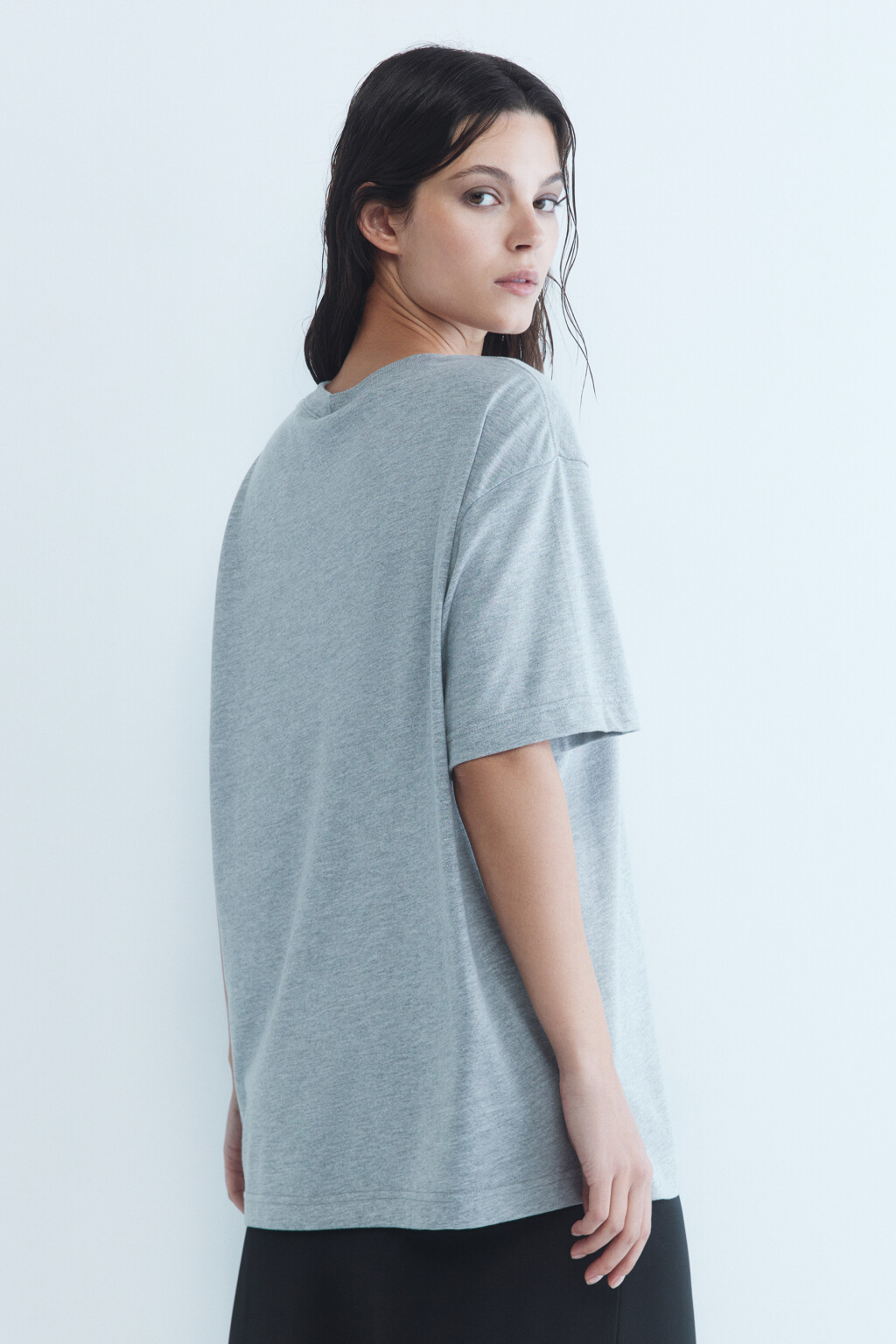 Футболка TBIG оверсайз базовая - цвет серый - 4