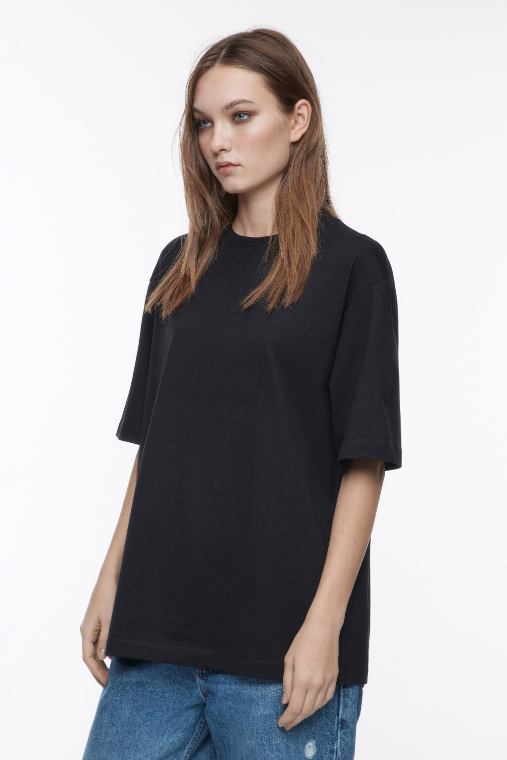 Футболка TBOY оверсайз в базовых цветах - цвет черный - 3
