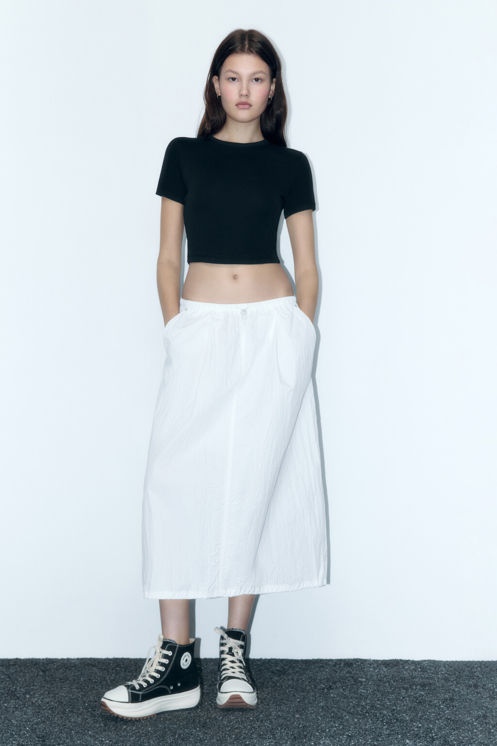 Топ-футболка хлопковый облегающий - цвет черный - 5