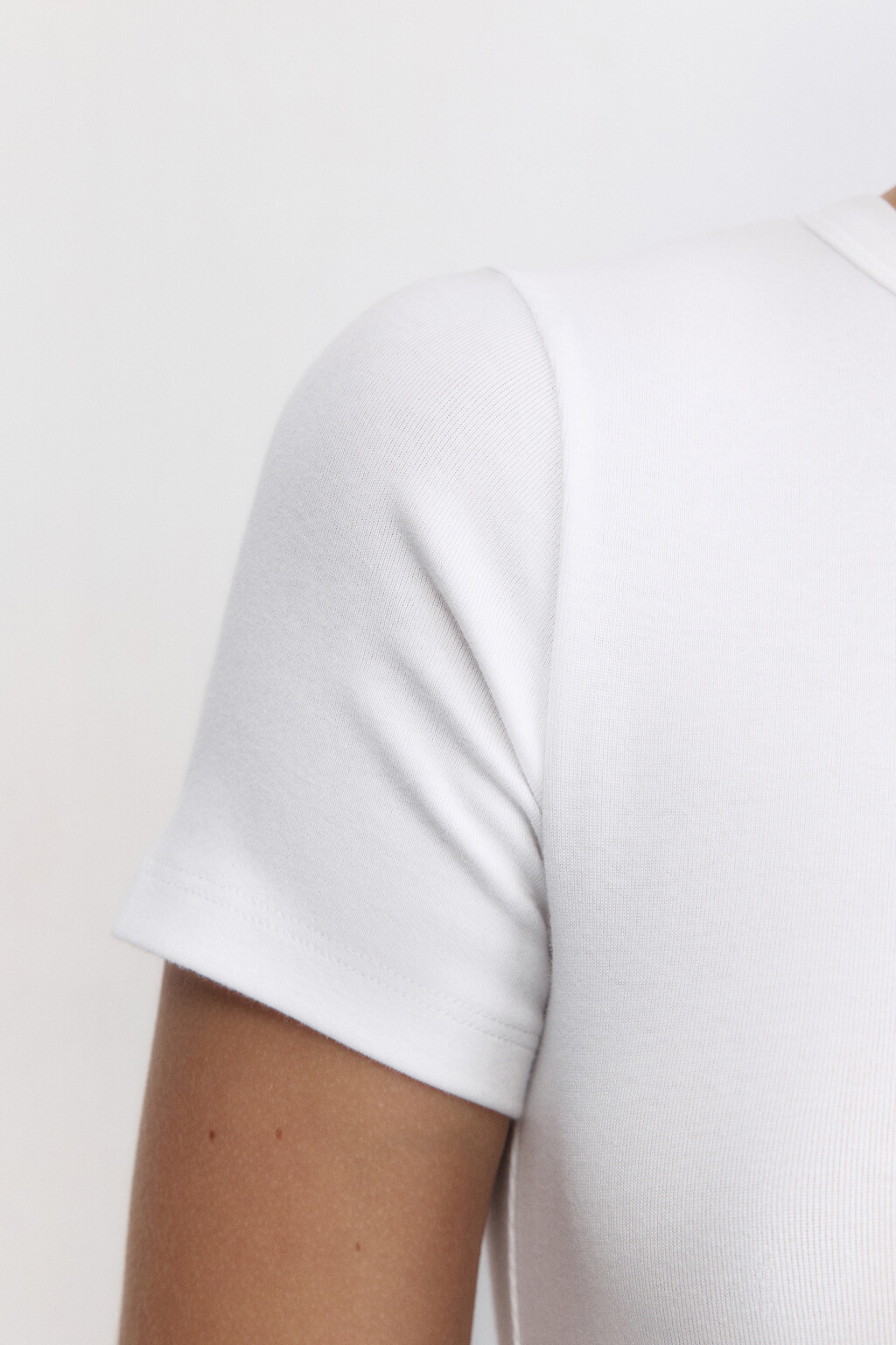 Топ-футболка хлопковый облегающий - цвет белый - 7