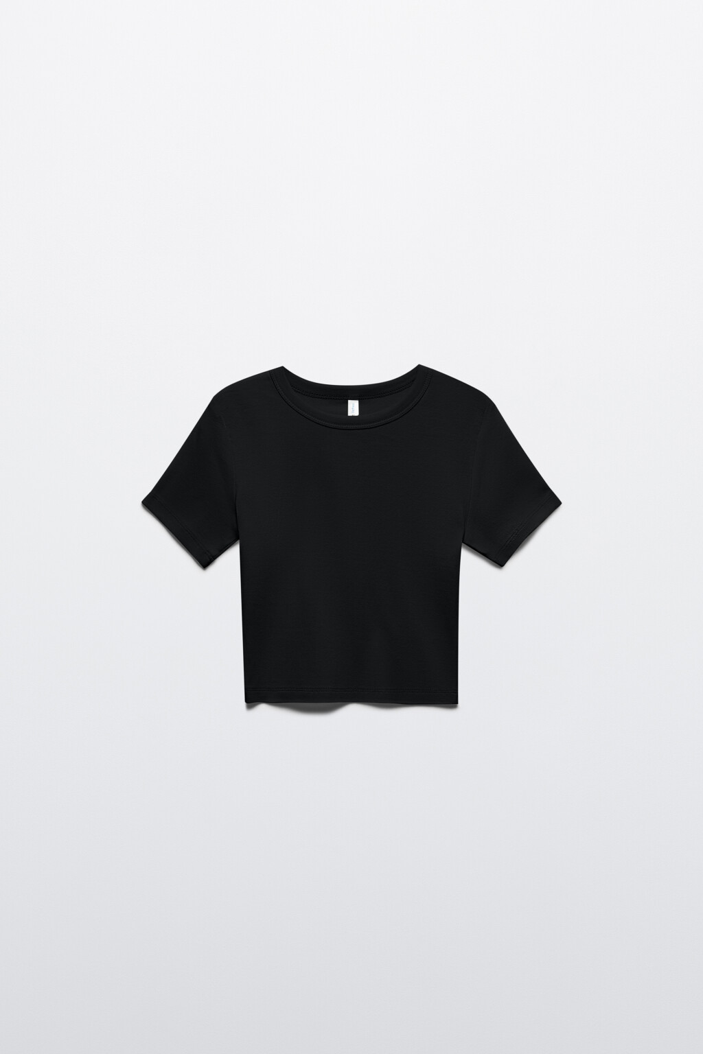 Топ-футболка хлопковый облегающий - цвет черный - 8